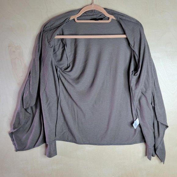 Banana Republic Taupe Brown Open Cardigan Jacket Women Size Medium Petite - Picture 4 of 9